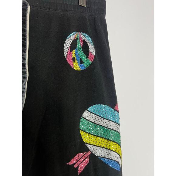 VS PINK Hot Air Balloon Peace Love Mega Rhinestone Bling pants - Picture 3 of 7